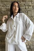 Hippie Shake Linen Blend Shirt Jacket White
